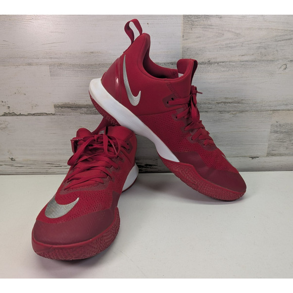 Nike Zoom Live II Shoes Mens Size 15 Red White Basketball Sneakers 942802-603 - Picture 1 of 14